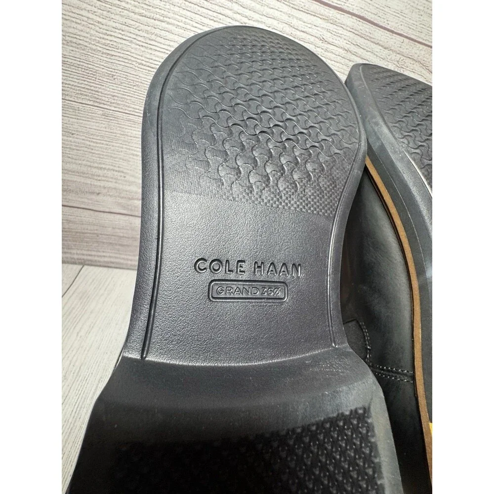 Cole Haan Mens York Chelsea Boot Size 11.5 M Black Leather PullOn Cap Toe Bootie